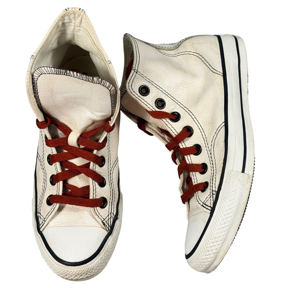 Converse Chuck Taylor High Top Sneakers Men 4.5 Women 6.5 Cream Leather Vintage